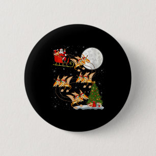 Womens Pterodactyls Dinosaur Bird Santa Sleigh Fly 2 Inch Round Button