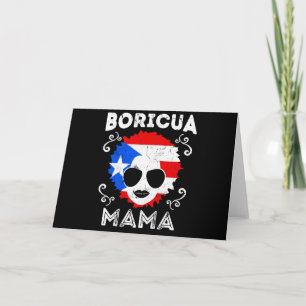 Womens Puerto Rico Boricua Mama Flag Mothers Day Card