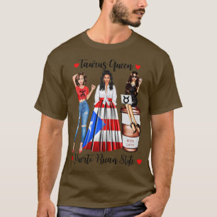 Womens Puerto Rico Taurus Queen April May Birthday T-Shirt