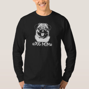 Womens Pug Mom Dog  Women Girls Pug  Mama  Cute T-Shirt
