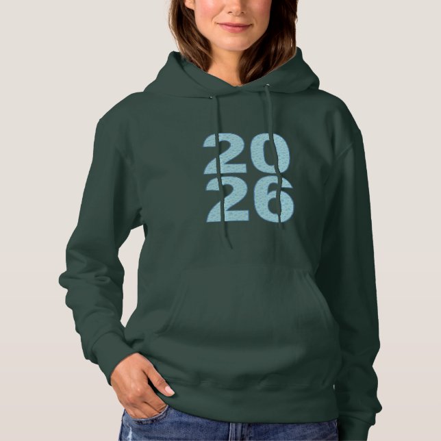 Women's Pullover Hoodie deep forest GOOD  YEAR  26 (Front)