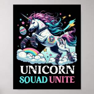 Womens Punk Rock Unicorn Squad Unite Funny Easter Poster