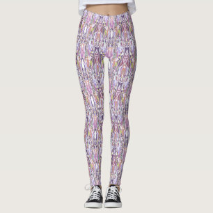 Women's Purple Multi-Colour Leggings