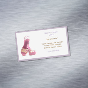  Women's Purple Pink Shoes Fashion Magnetic Business Card
