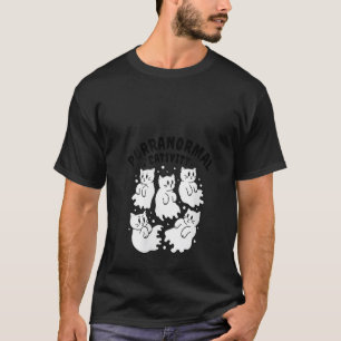 Womens Purranormal Cativity Cute Cat Ghosts Cartoo T-Shirt
