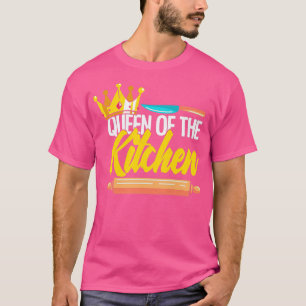 Womens Queen Of Kitchen Cooking Cooker Chef Mom T-Shirt