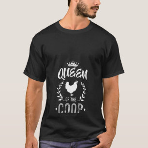 Womens Queen Of The Coop - Chicken Mom & Chicken L T-Shirt