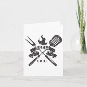 Womens Queen Of The Grill - Grilling Master Quote  Card