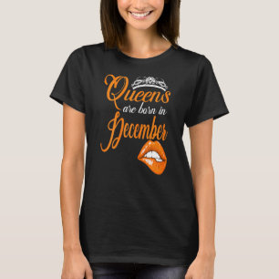 Womens Queens Are Born In December Capricorn Sagit T-Shirt