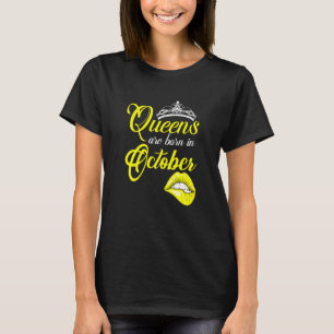 Womens Queens Are Born In October Zodiac Scorpio L T-Shirt