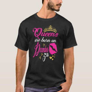 Womens Queens Are Born On December 5th Sagittarius T-Shirt