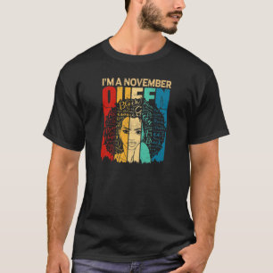 Womens Queens Funny November Birthday Black Women T-Shirt