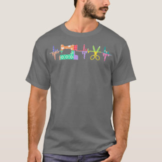 Womens Quilter Sewing Heartbeat For Quilting Lover T-Shirt