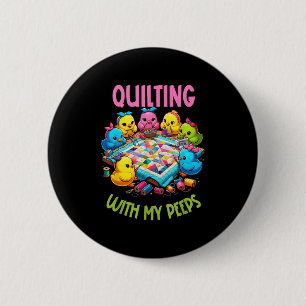 Womens Quilting With My Funny Quilting Gift For Wo 2 Inch Round Button
