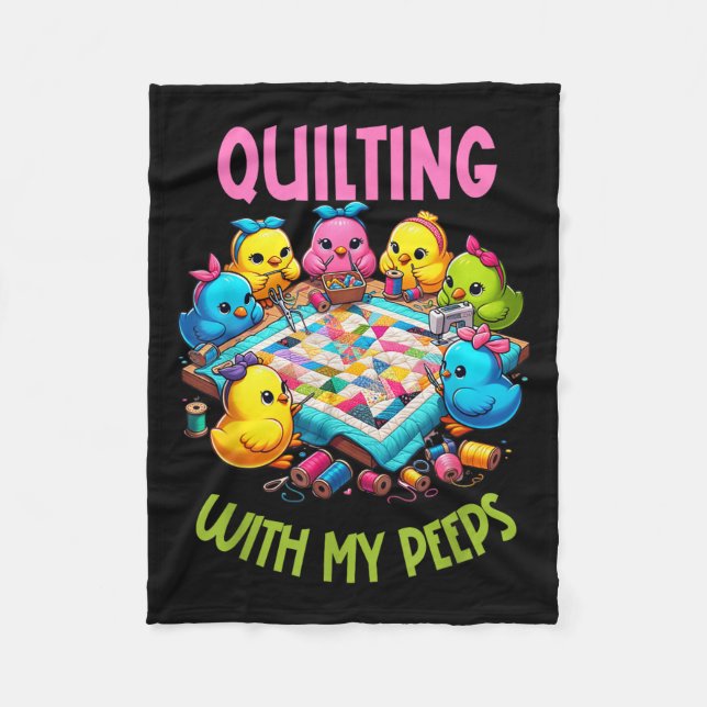 Womens Quilting With My Funny Quilting Gift For Wo Fleece Blanket (Front)