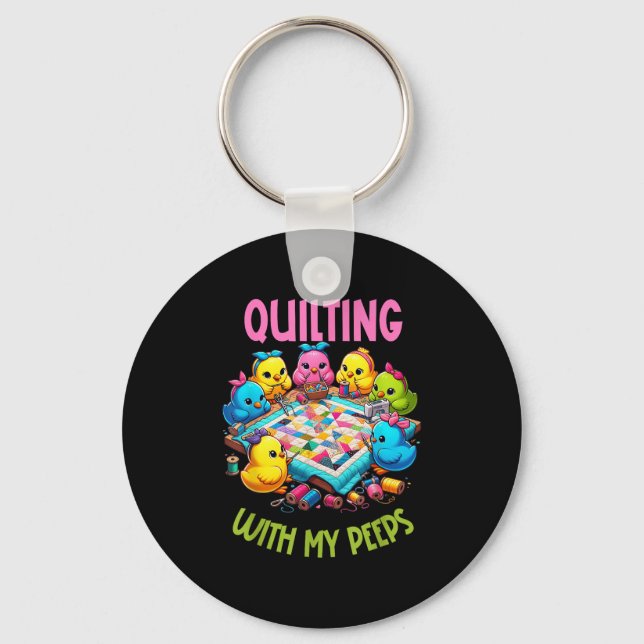Womens Quilting With My Funny Quilting Gift For Wo Keychain (Front)