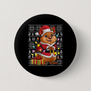 Womens Quokka Xmas Sweater Style Ugly Santa Quokka 2 Inch Round Button