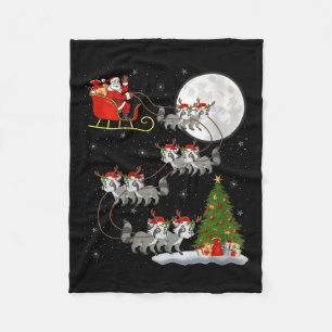 Womens Raccoon Santa Sleigh Flying Funny Magical C Fleece Blanket
