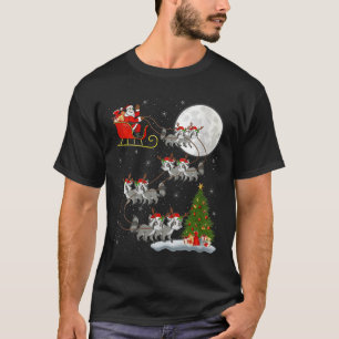 Womens Raccoon Santa Sleigh Flying Funny Magical C T-Shirt