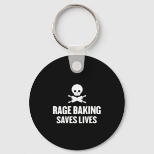 Womens Rage Baking Saves Live Skull Funny Baker Co Keychain