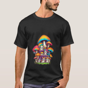 Womens Rainbow Rave Cats Trippy Psychedelic V-Neck T-Shirt