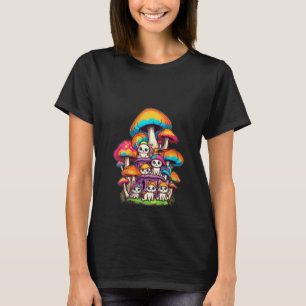 Womens Rainbow Rave Cats Trippy Psychedelic V-Neck T-Shirt