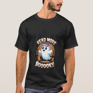 Womens Read More Books Ghost Halloween For Teacher T-Shirt