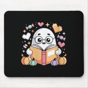 Womens Reading Ghost Halloween Art For Bookworms A Mouse Pad