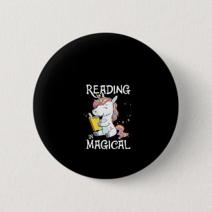 Womens Reading Is Magical Cute Book Lovers Nerds U 2 Inch Round Button