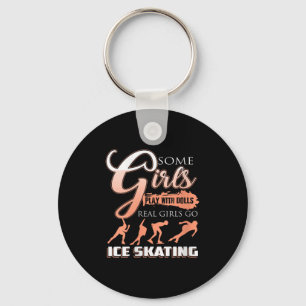 Womens Real Girls Race Hard On The Rink With Style Keychain