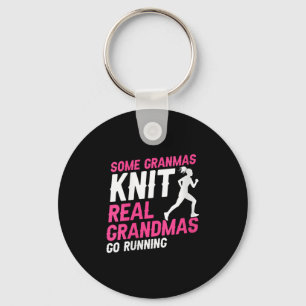 Womens Real Grandmas Who Run Funny Athletic Senior Keychain