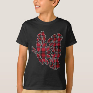 Womens Red Buffalo Plaid Butterfly Matching Family T-Shirt
