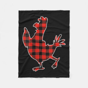 Womens Red Buffalo Plaid Pajama Chicken Merry Chri Fleece Blanket