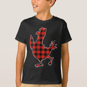 Womens Red Buffalo Plaid Pajama Chicken Merry Chri T-Shirt