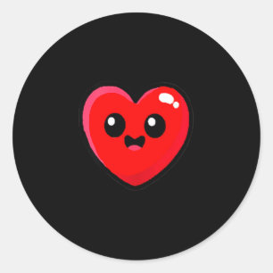Women's Red Heart Funny Cute Design For Men Women Classic Round Sticker