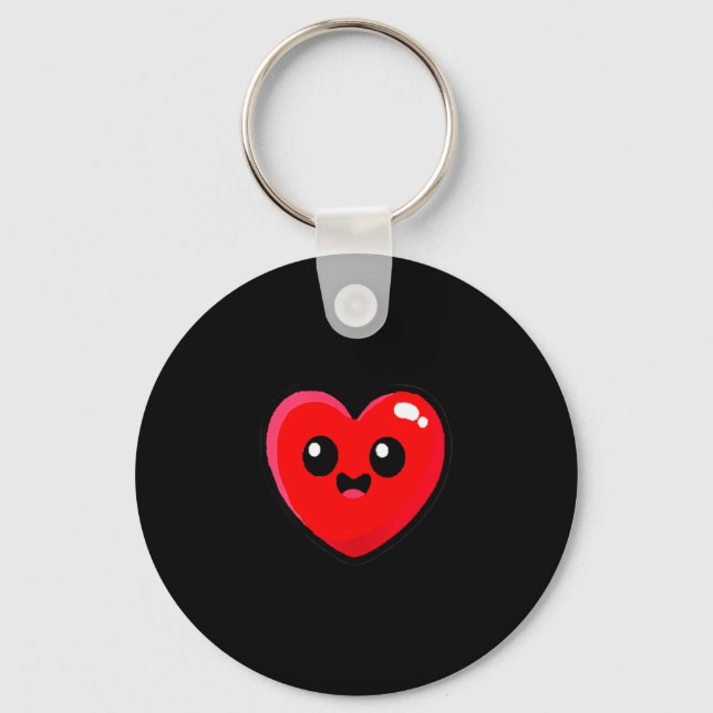 Women's Red Heart Funny Cute Design For Men Women  Keychain (Front)
