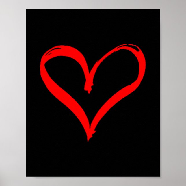 Women's Red Heart Funny Cute Design For Men Women  Poster (Front)