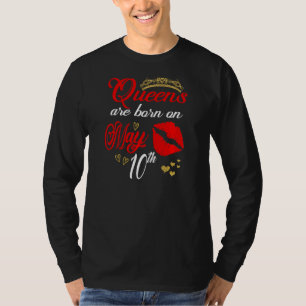 Womens Red Lips Queens Are Born On May 10th Taurus T-Shirt