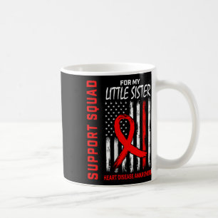 Womens Red Little Sister Heart Disease Awareness F Coffee Mug