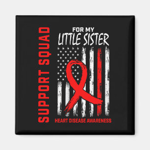 Womens Red Little Sister Heart Disease Awareness F Magnet