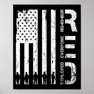 Womens Red Remember Everyone Deployed Military Fri Poster