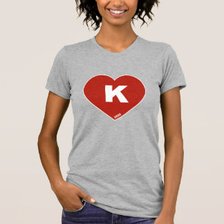 Women's Red & White K-Heart short sleeve t-shirt