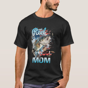 Womens Reel Cool Mom American Flag Funny Uncle Fis T-Shirt