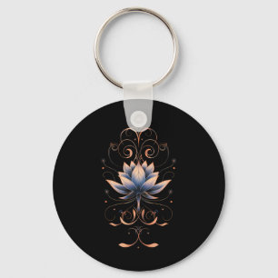 Womens Reiki Lotus Flower New Age Meditation Yoga Keychain
