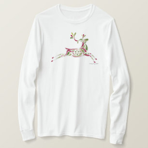 Women's Reindeer holiday long sleeve tee shirt
