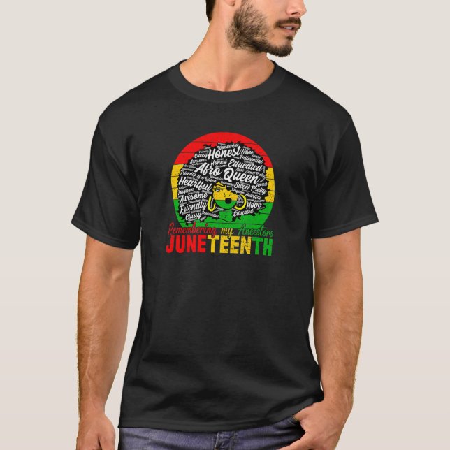Womens Remembering My Ancestors Junenth Black Free T-Shirt (Front)