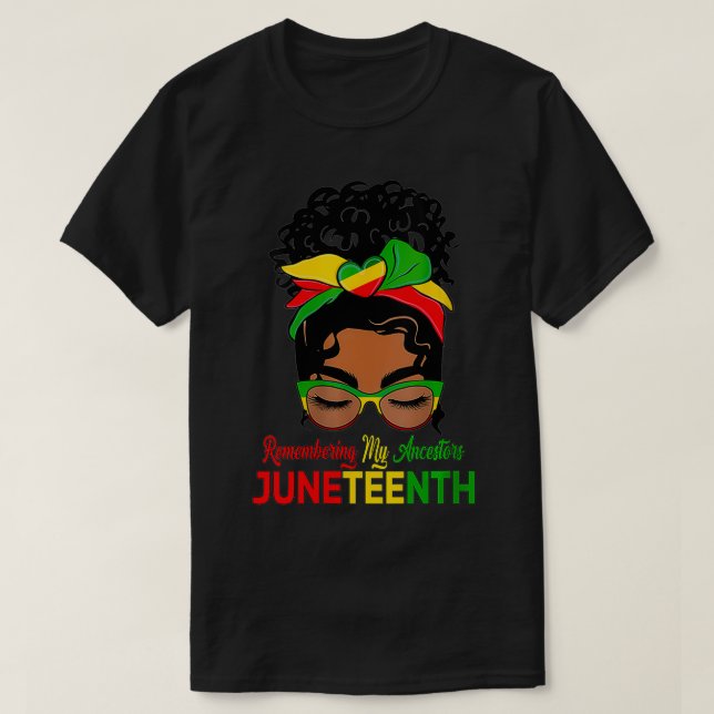 Womens Remembering My Ancestors Juneteenth Black W T-Shirt (Design Front)