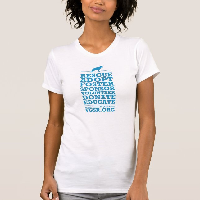 Women's rescue word block blue T-Shirt (Front)