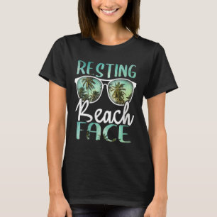 Womens Resting Beach Face Vintage Retro Funny Beac T-Shirt