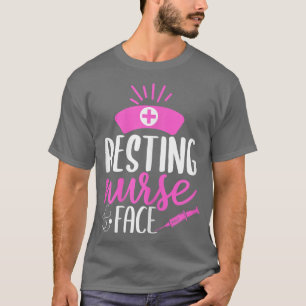 Womens Resting Nurse Face Nurselife Heartbeats Nur T-Shirt